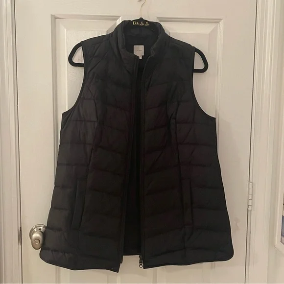 J.Jill Down lined black puffer vest - Picture 3 of 14